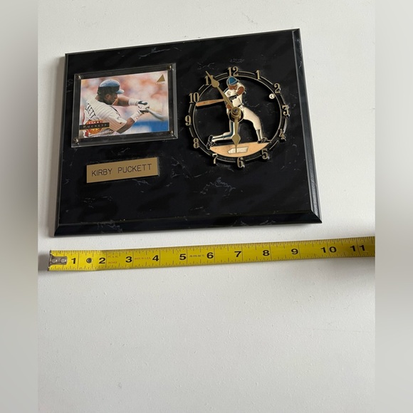 Vintage Minnesota Twins Kirby Puckett commemorative faux marble clock w/card - Picture 6 of 6